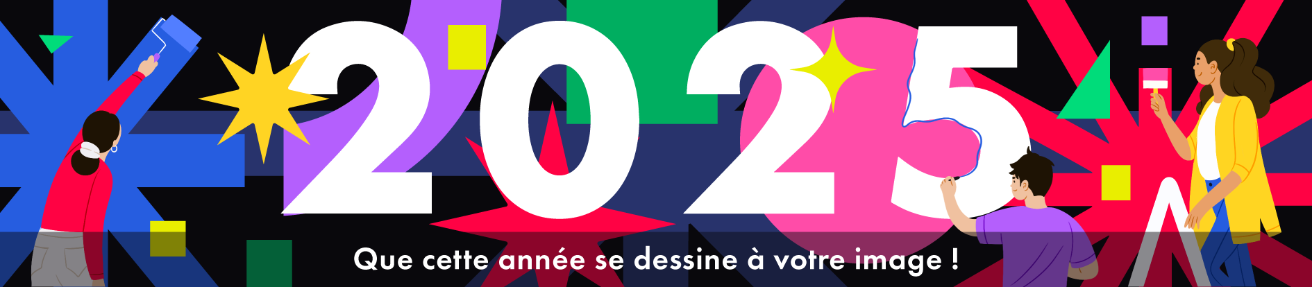 bandeau de voeux 2025 designée par Studio Peps – Graphiste freelance à Avignon